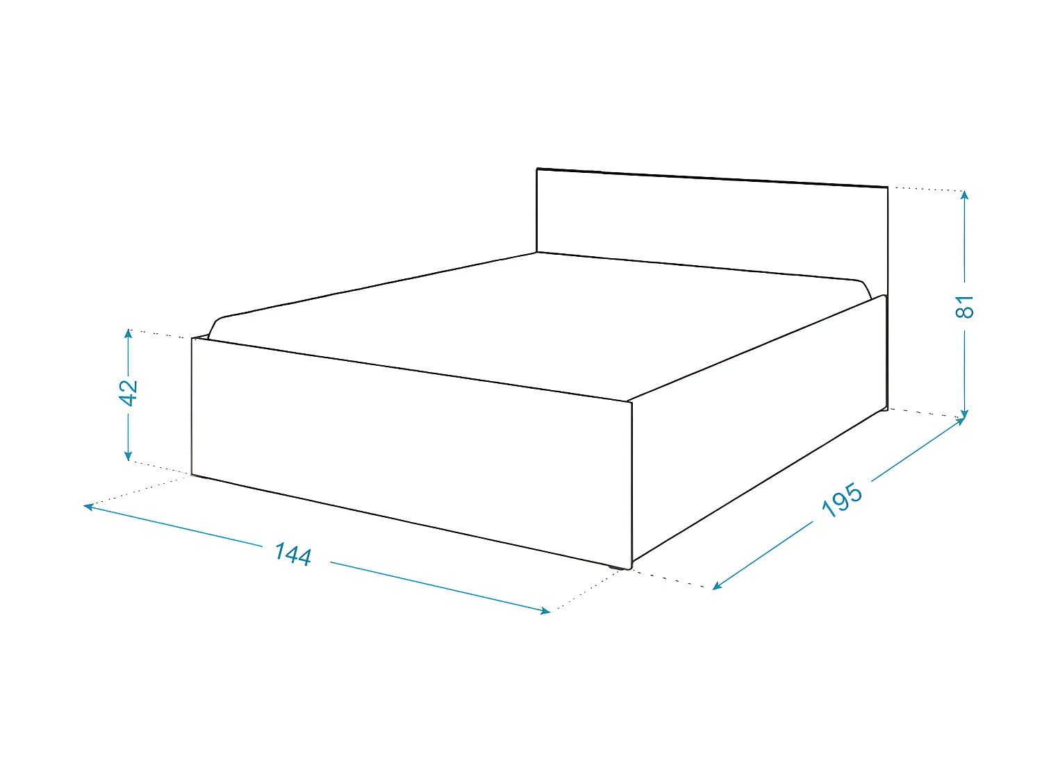 Lit coffre Barcelona 140 x 190 cm avec sommier à lattes relevable Chêne - Gris fonce