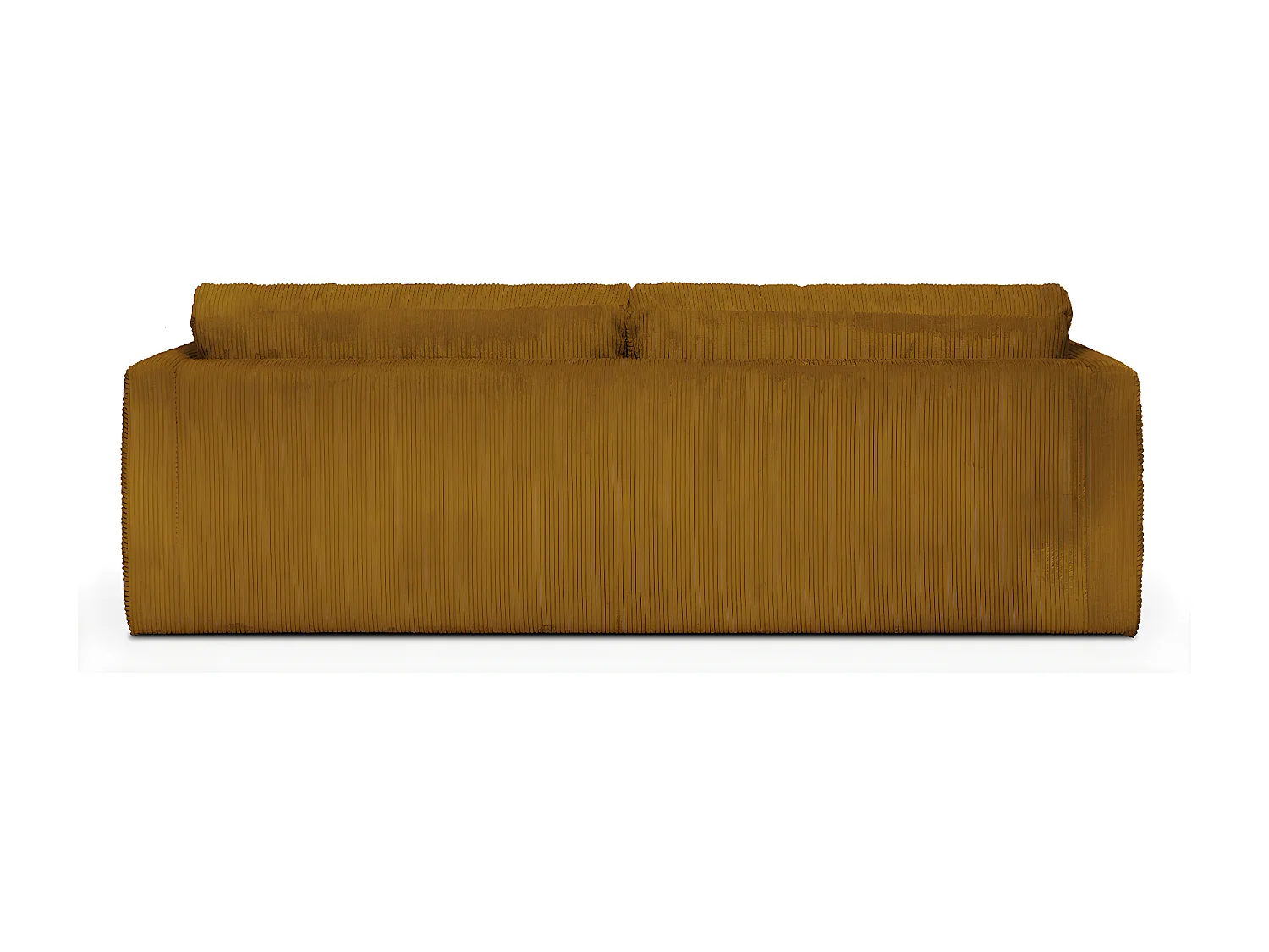 Canapé 4 places en velours côtelé jaune moutarde + 4 coussins - Denver