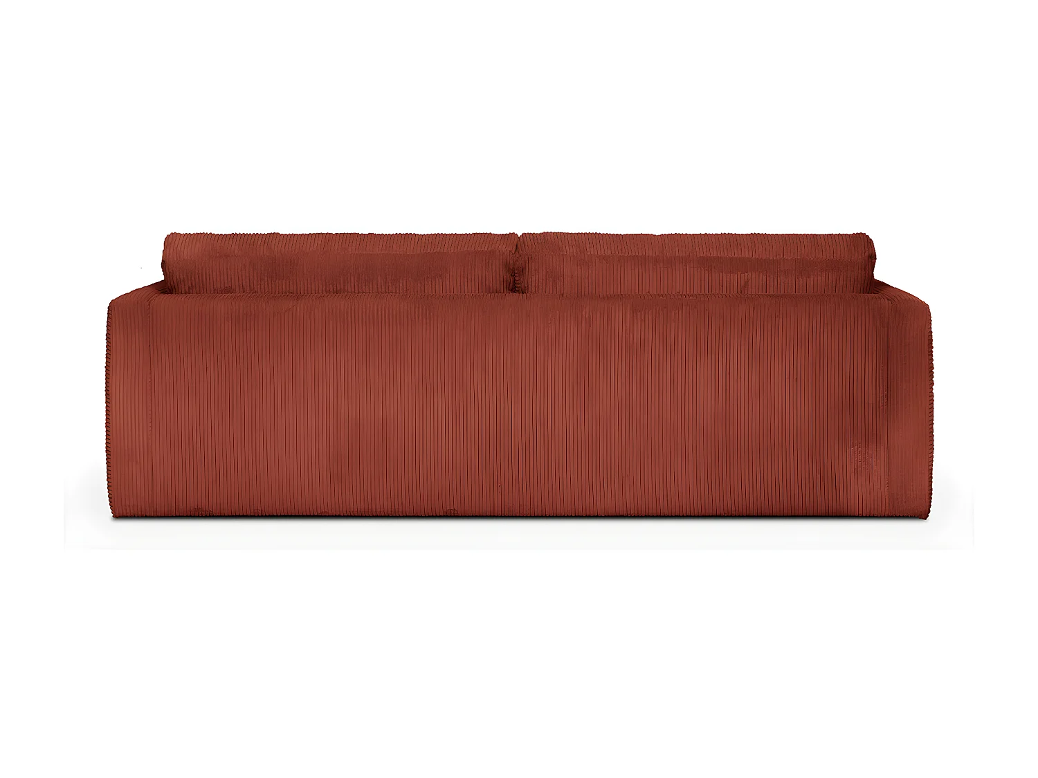 Canapé 4 places en velours côtelé rouille + 4 coussins - Denver