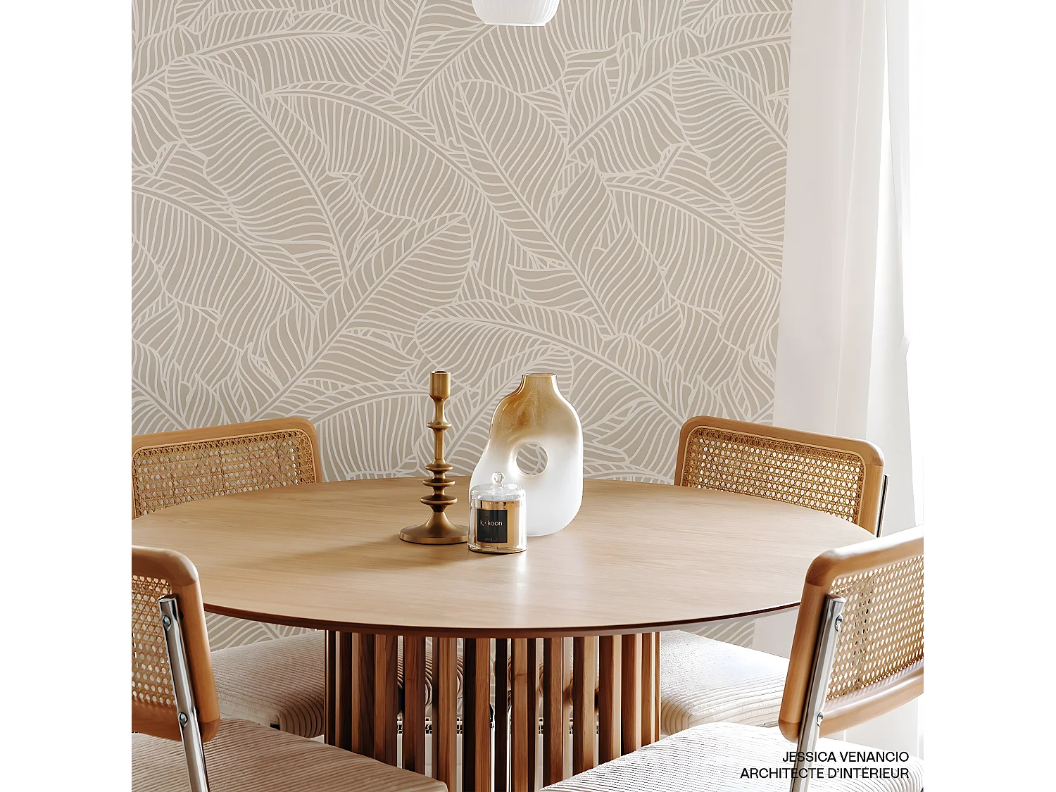 Lot de 2 chaises en cannage velours côtelé beige et métal chromé - Muse