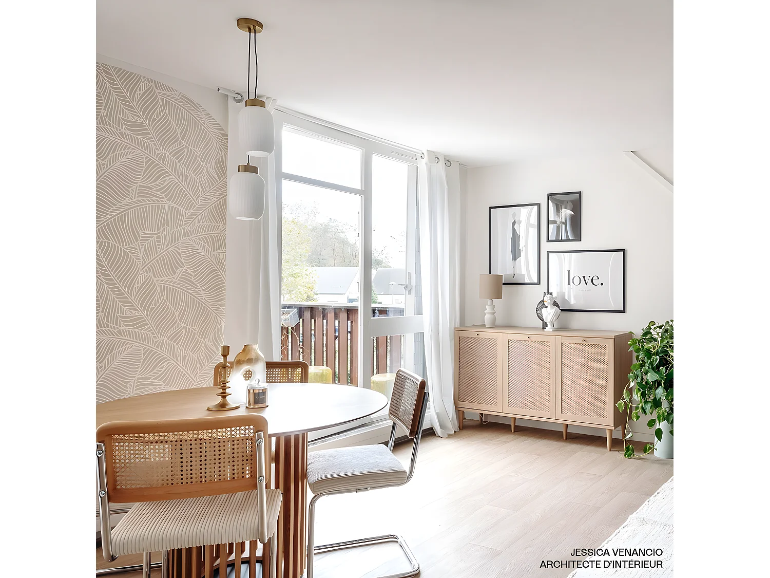 Lot de 2 chaises en cannage velours côtelé beige et métal chromé - Muse