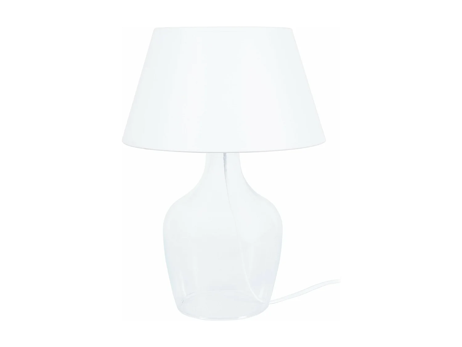 Lampe de chevet bouteille verre  transparent  36 cm.