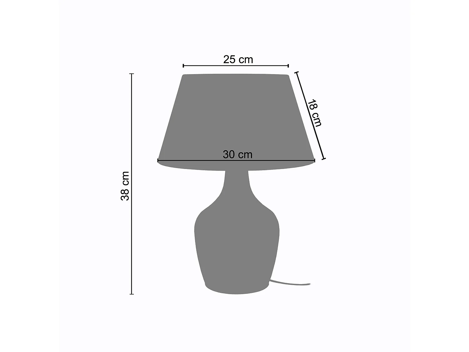 Lampe de chevet bouteille verre  transparent  36 cm.