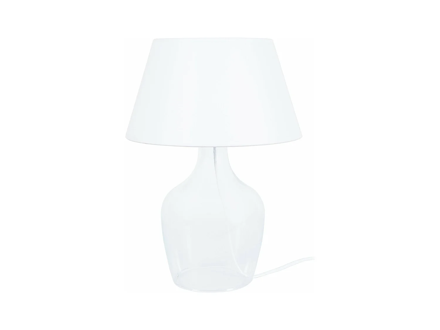 Lampe de chevet bouteille verre  transparent  36 cm.