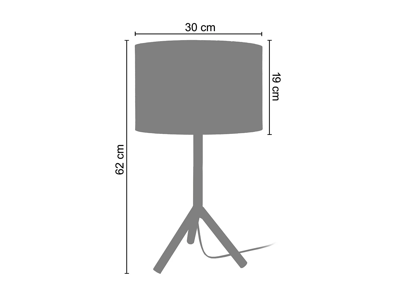 Lámpara de Mesa  TOSEL ,madera,natural,A62xD 30xP30cm