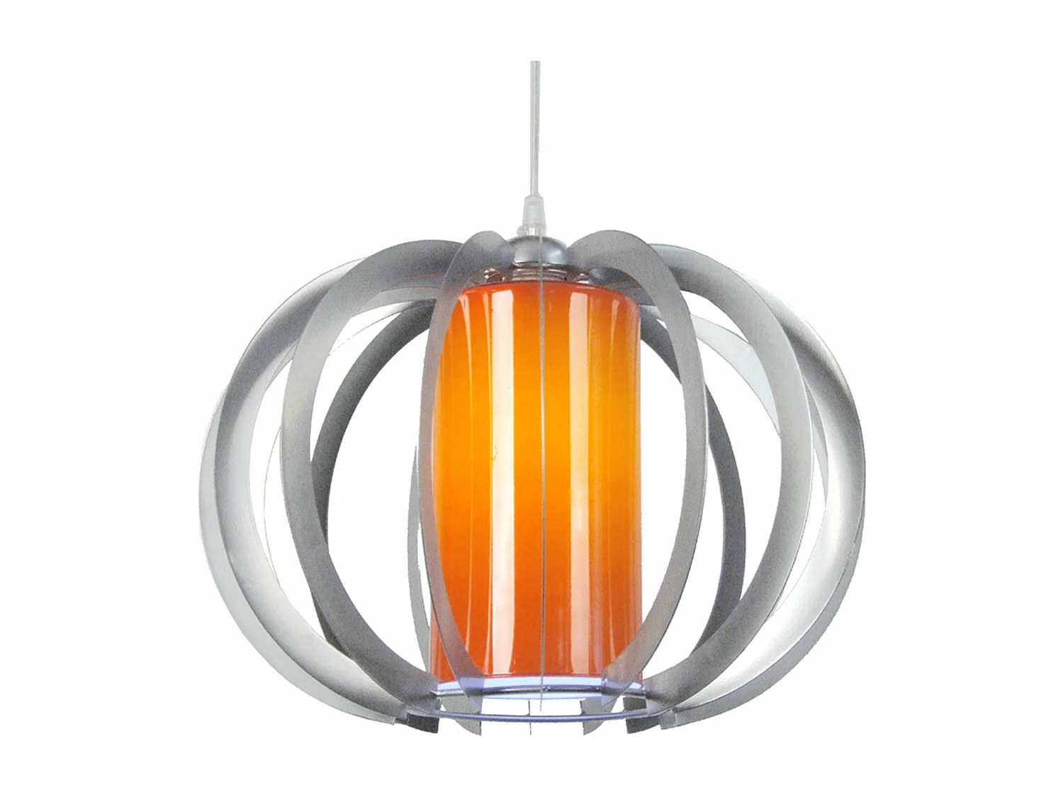 Suspensão TOSEL  SALOON metal cilindro vermelho D17 x  H70  cm