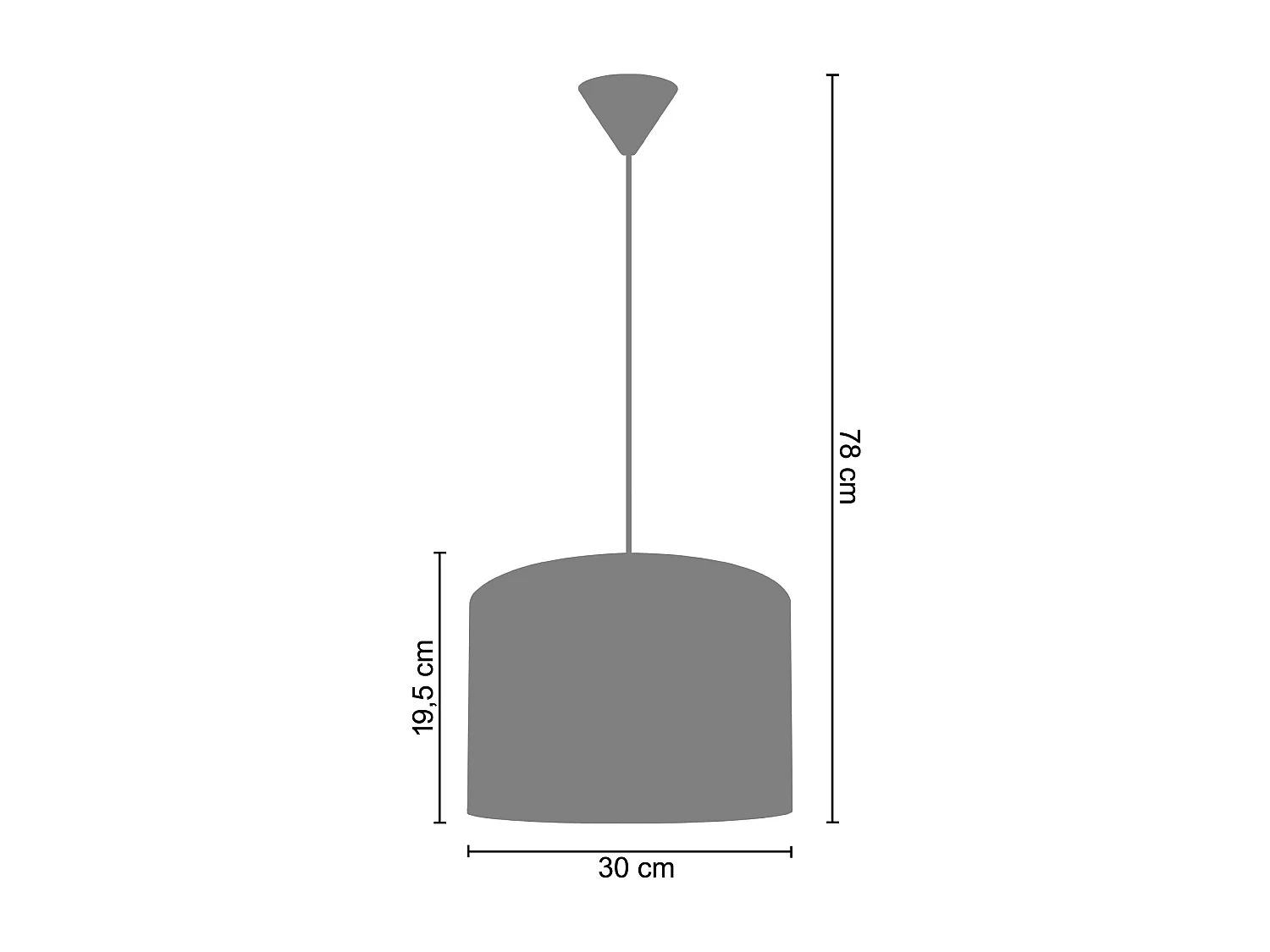 Suspension TOSEL ,tissu,Marron,H78xD30xP30cm