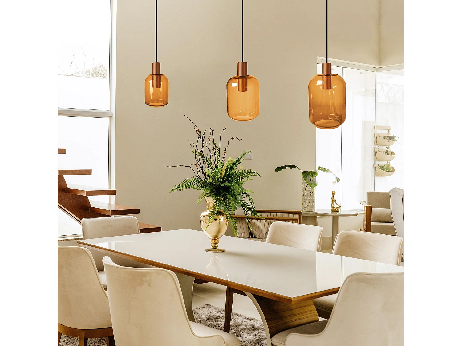 Lámpara de Araña  TOSEL ,metal y cristal,AMARILLO,A100xD 20x P 60 cm