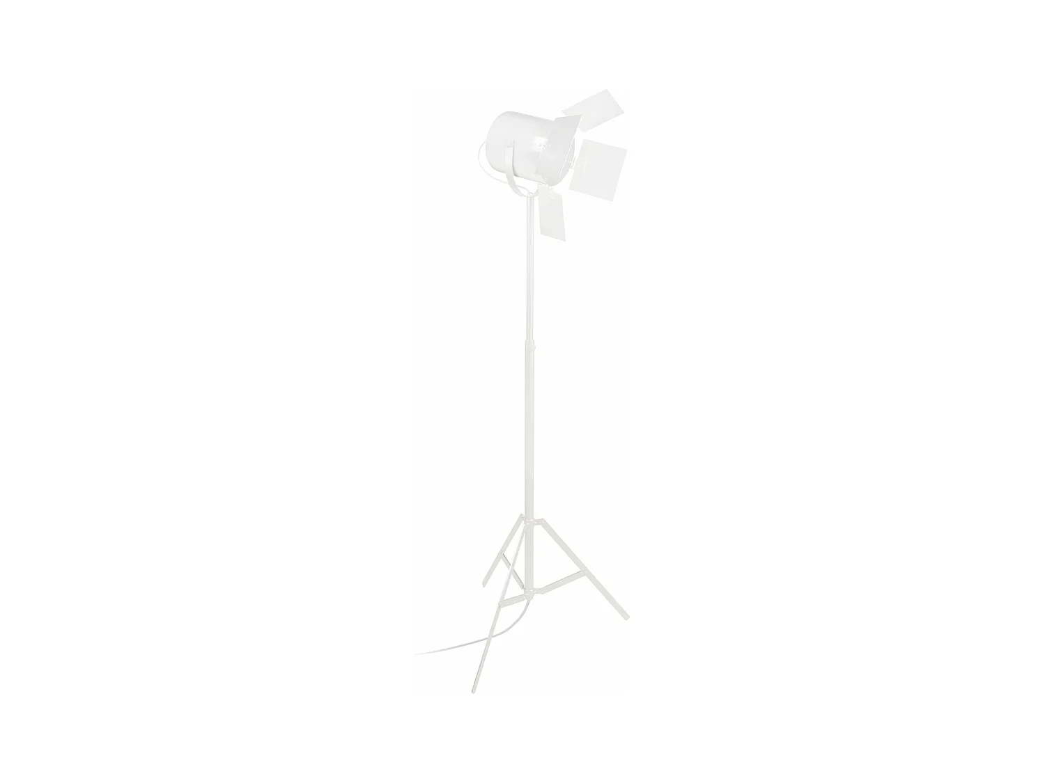 Lampadaire articulé trepied métal  ivoire 155 cm.