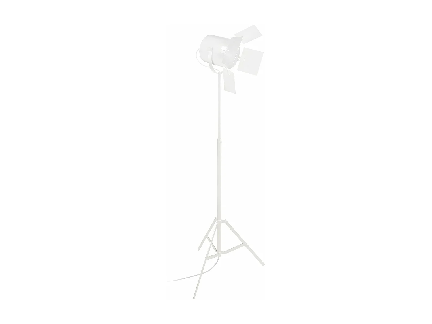 Lampadaire articulé trepied métal  ivoire 155 cm.