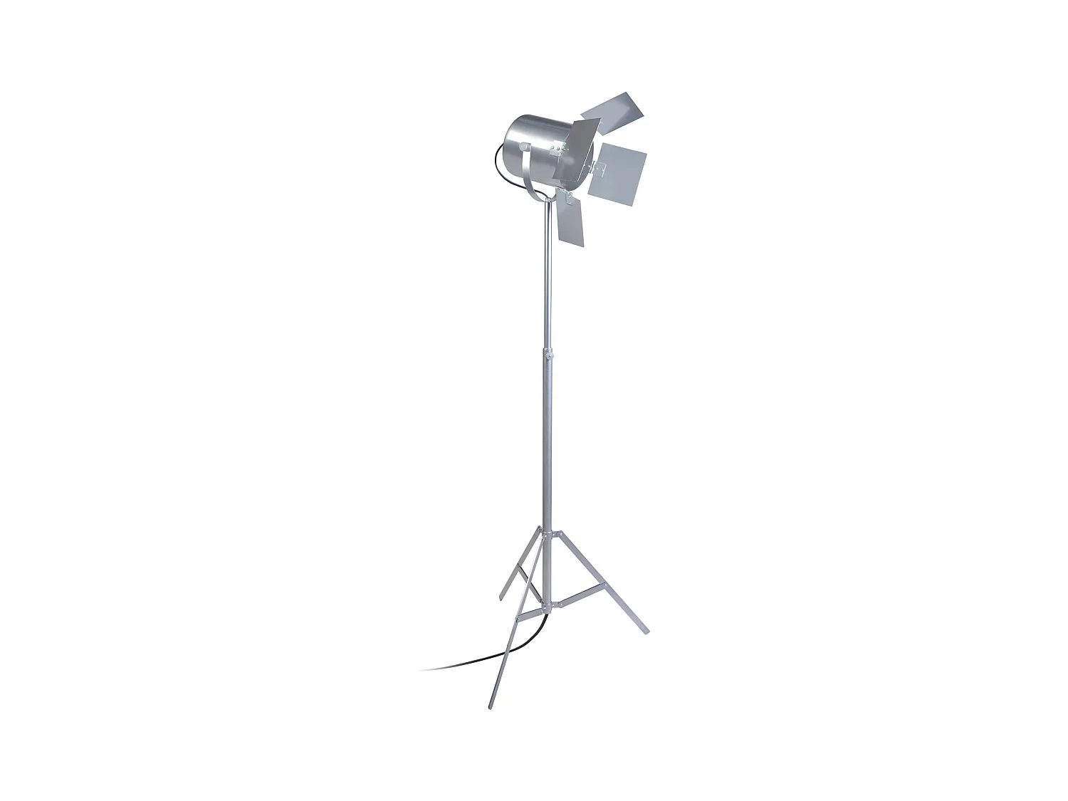 Lampadaire articulé trepied métal  aluminium 155 cm.