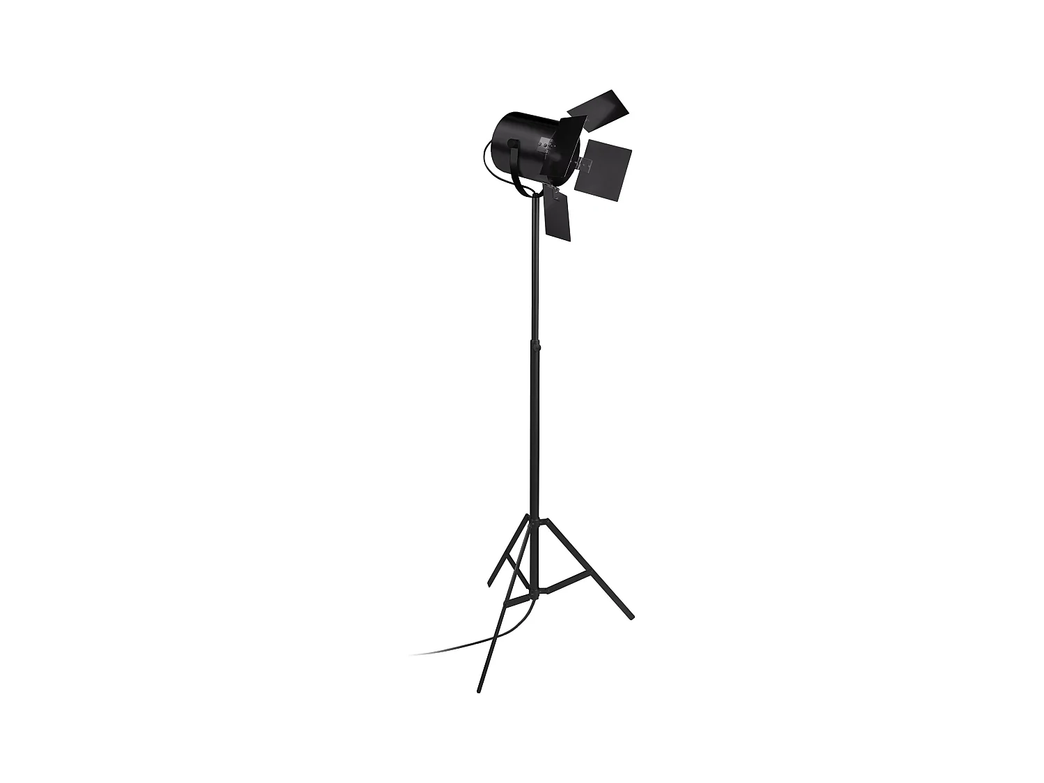 Lampadaire articulé trepied métal noir 155 cm.