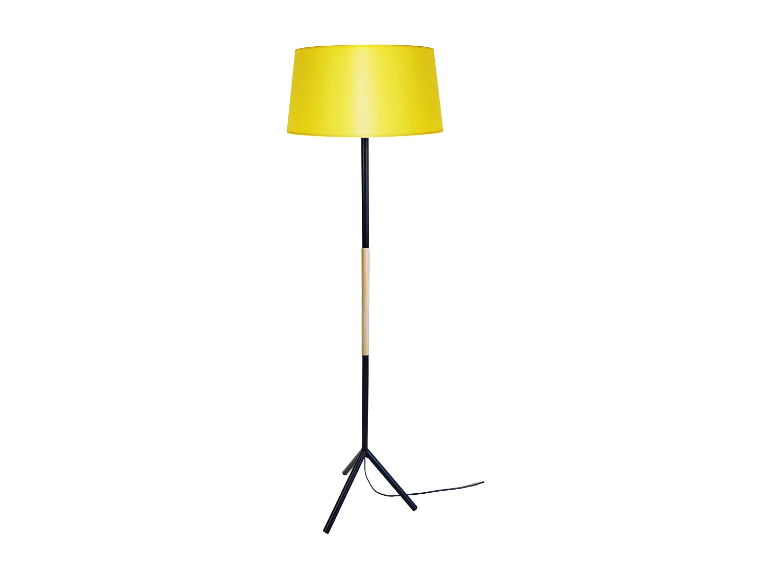 Lampadaire droit métal  citron 160 cm.