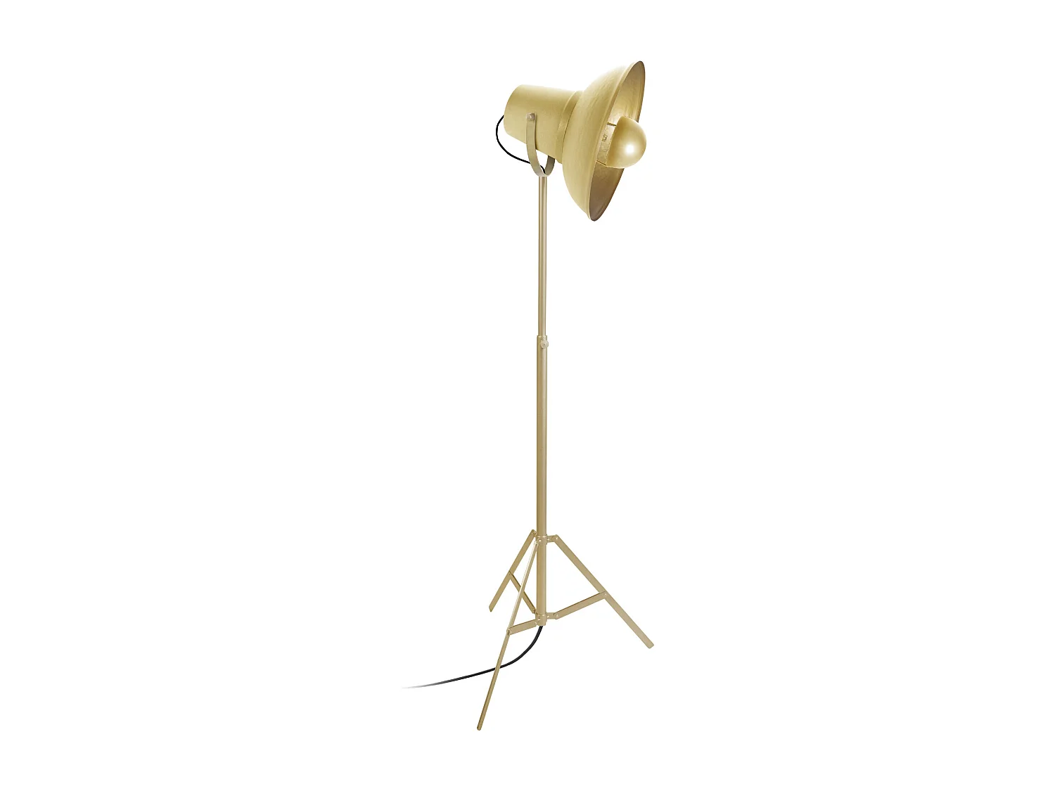 Lampadaire articulé métal  doré 155 cm.