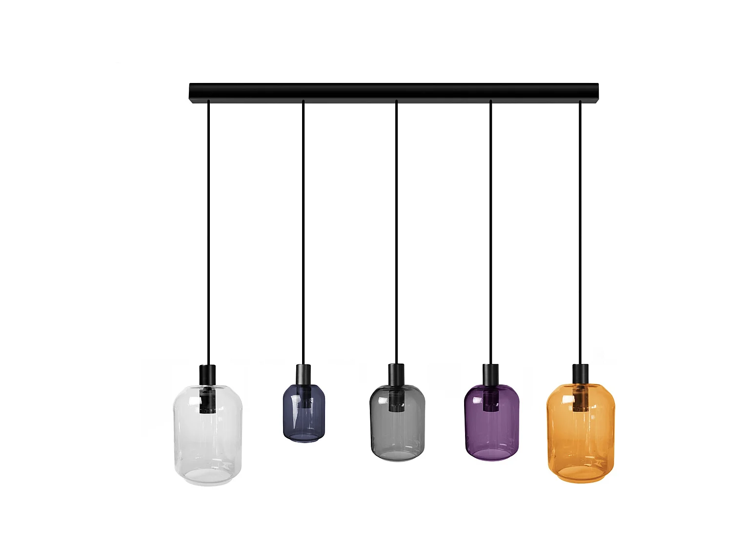 Lustre TOSEL ,métal,Noir ,H100xD 20xP60cm
