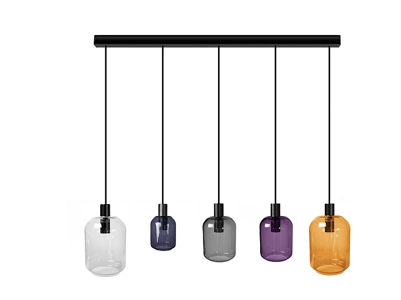 Lustre TOSEL ,métal,Noir ,H100xD 20xP60cm