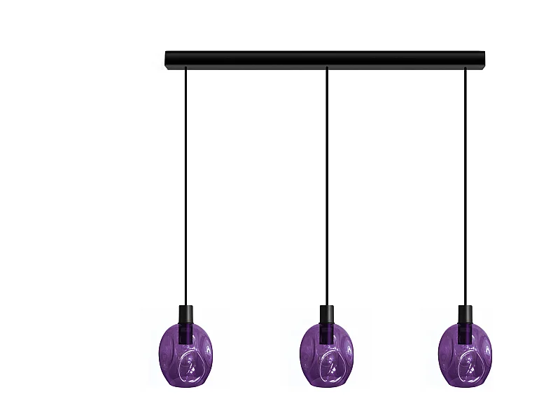 Lámpara de Araña  TOSEL ,metal y cristal,violeta ,A 100x D20xP60cm