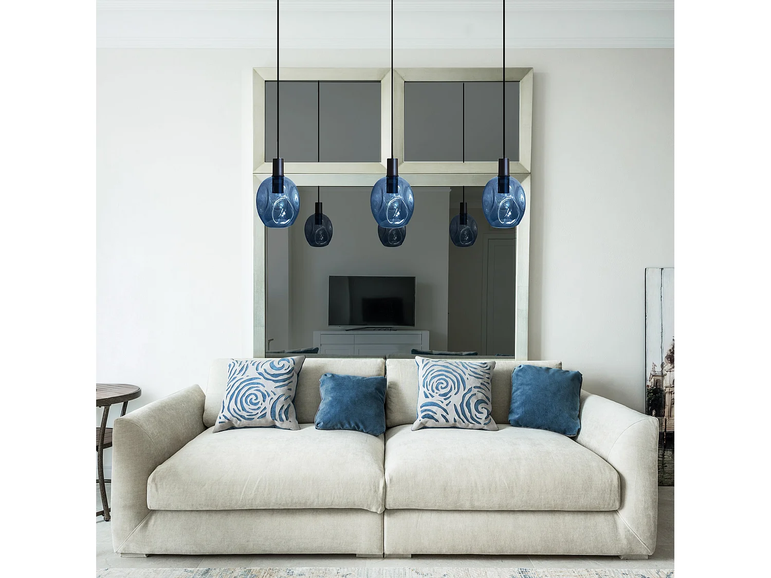 Suspensão TOSEL  VINGOLF vidro bar roxo D60 x  H100  cm