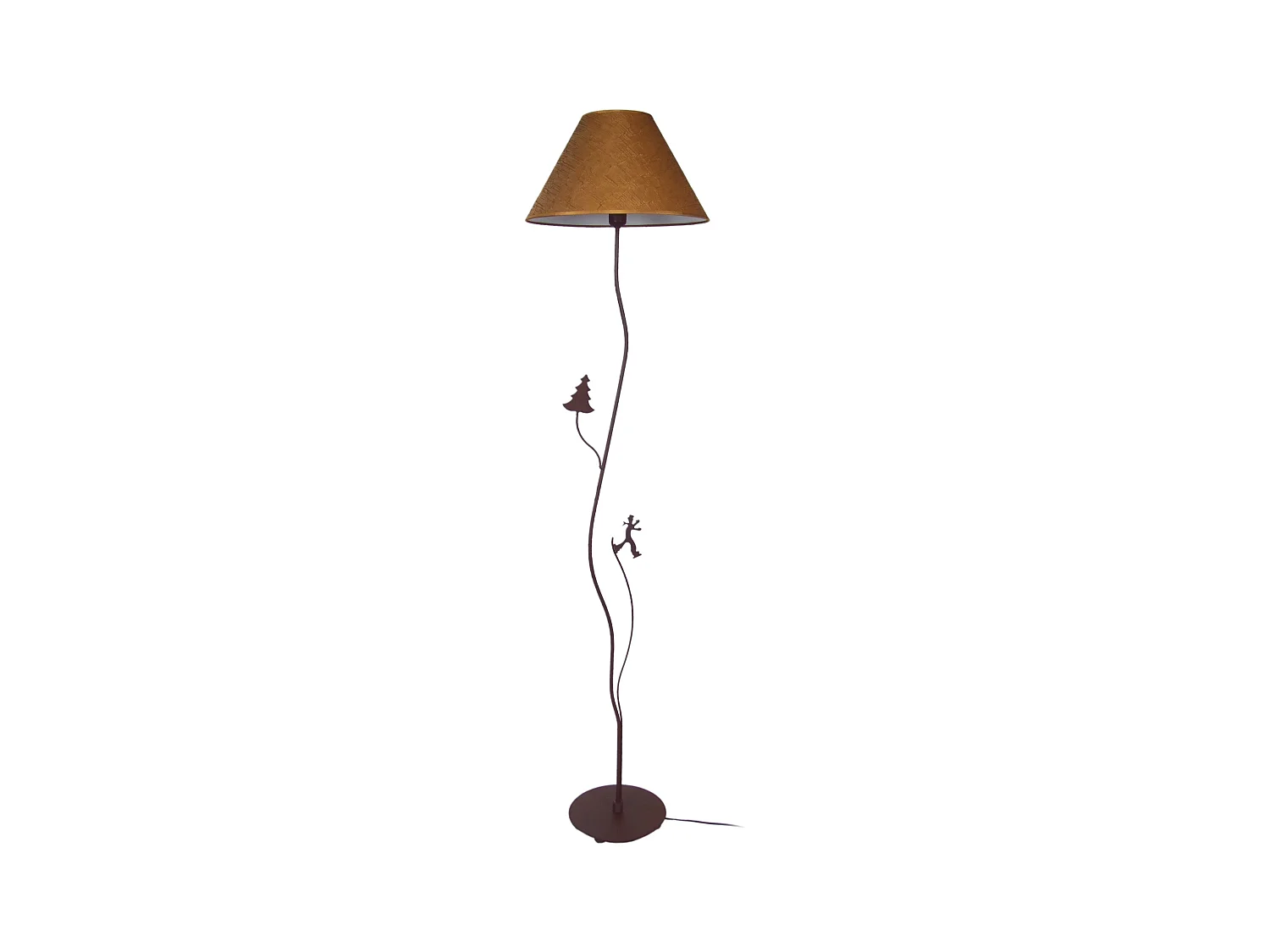 Lampadaire TOSEL ,métal,Marron,H165xD40xP40cm