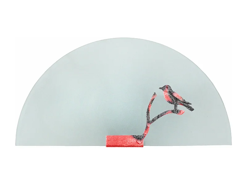 Applique enfant verre decor métal orange,noir25cm.