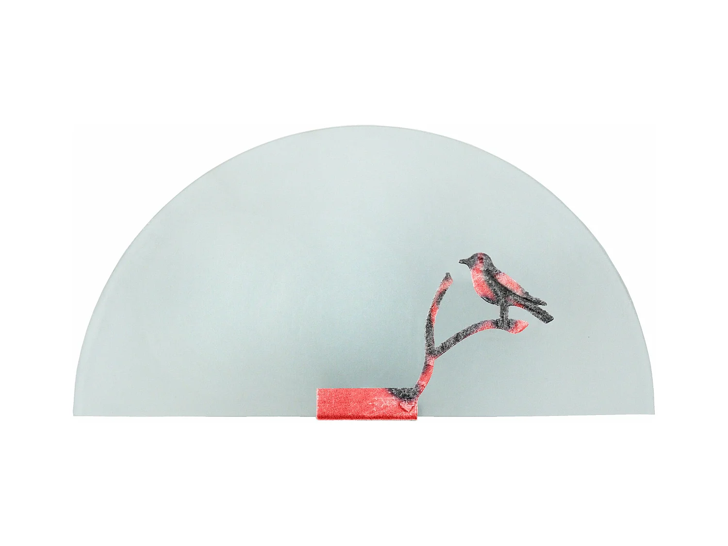 Applique enfant verre decor métal orange,noir25cm.
