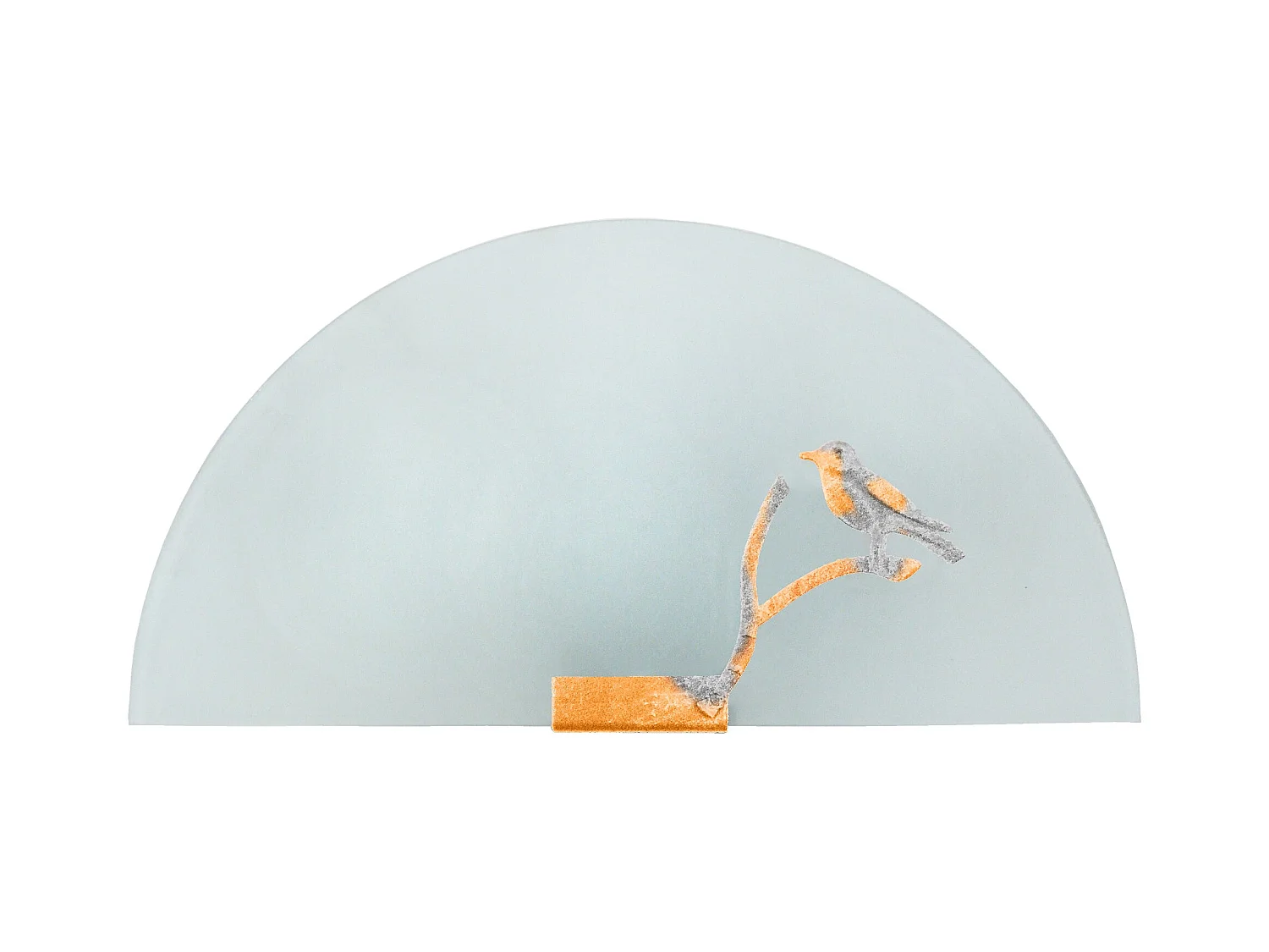 Applique enfant verre decor métal orange,gris25cm.