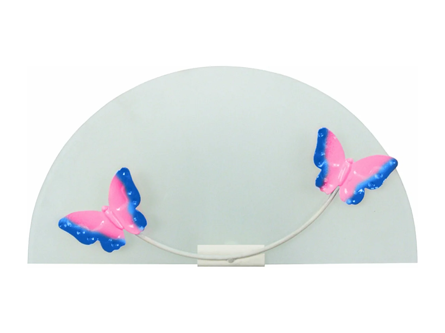 Applique enfant verre decor métal rose 25cm.