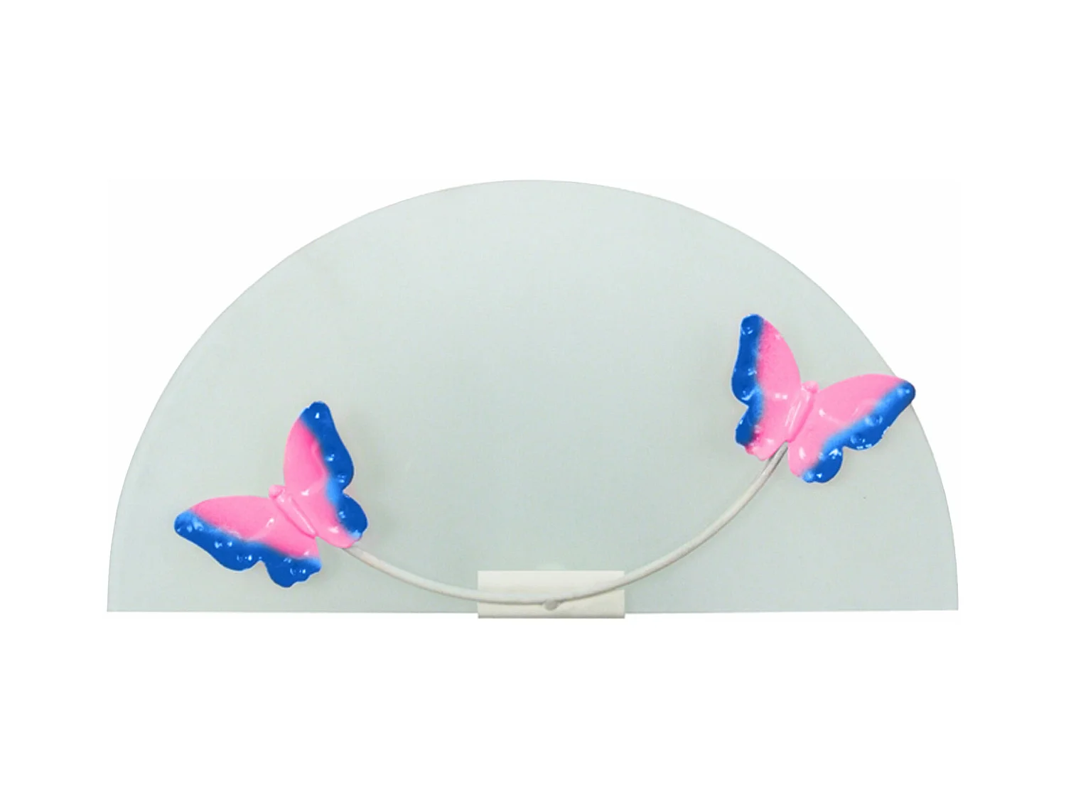 Applique enfant verre decor métal rose 25cm.