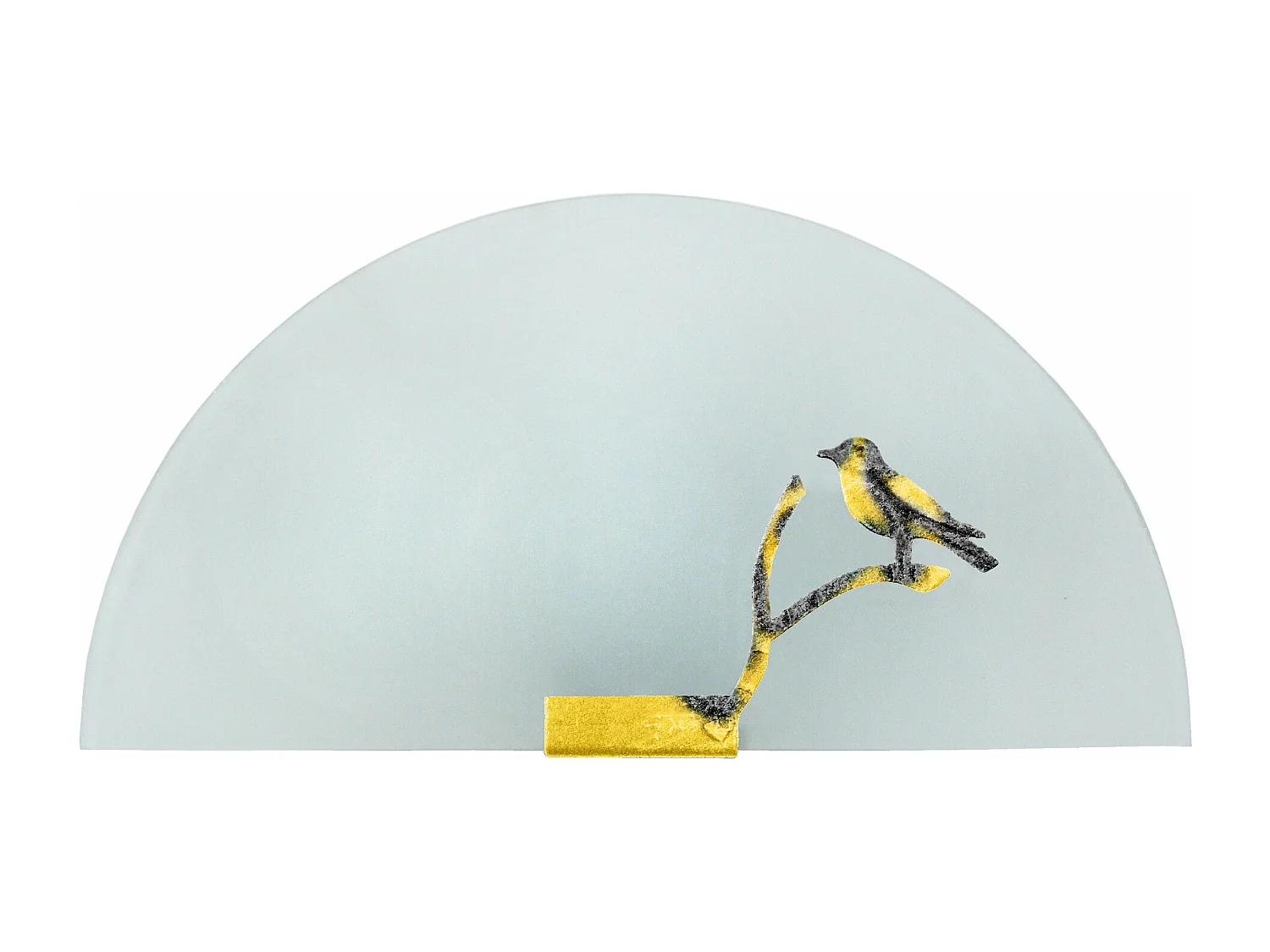 Applique enfant verre decor métal jaune,noir25cm.