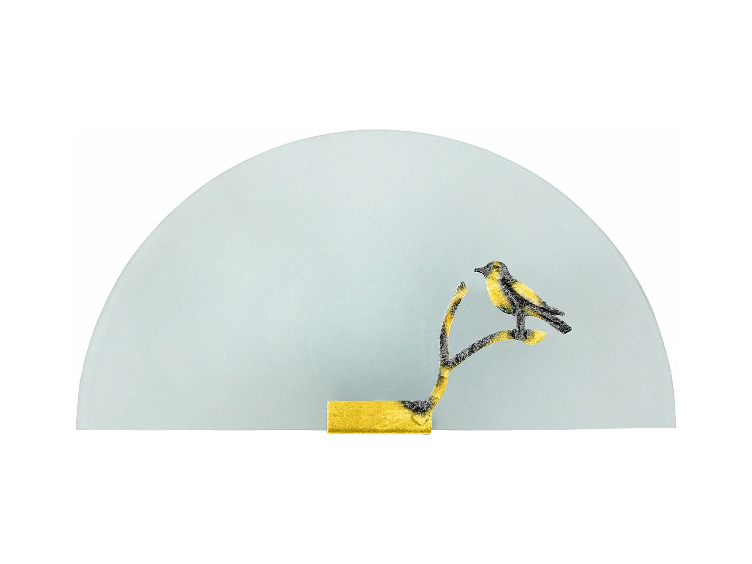 Applique enfant verre decor métal jaune,noir25cm.