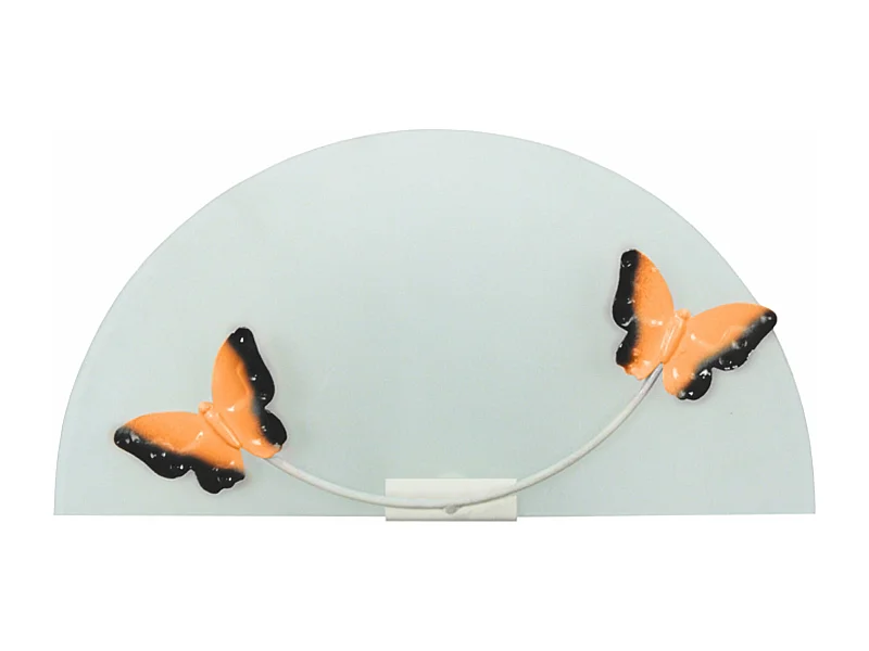 Applique enfant verre decor métal jaune 25cm.