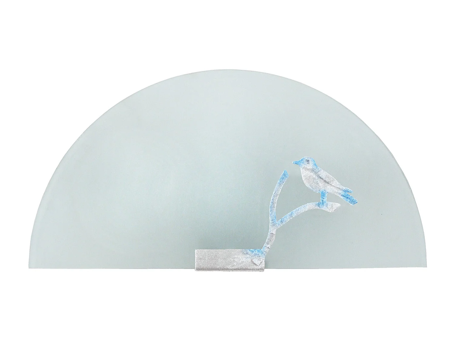 Applique enfant verre decor métal blanc,bleu 25cm.