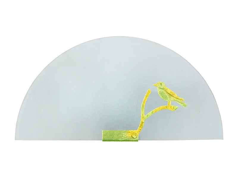 Applique enfant verre decor métal jaune,vert25cm.