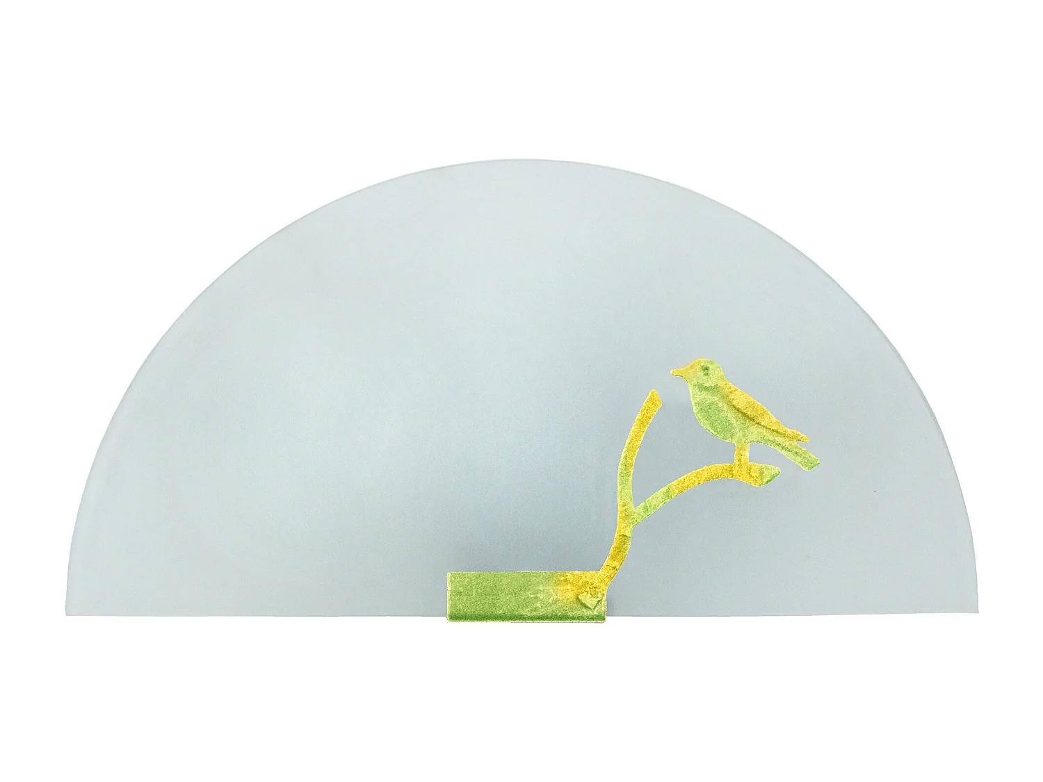 Applique enfant verre decor métal jaune,vert25cm.