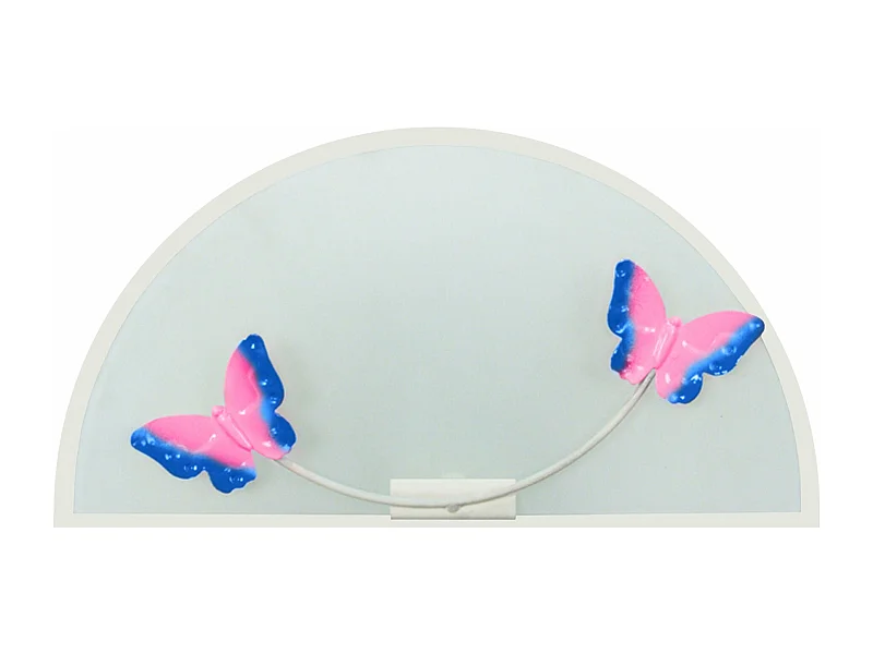 Plafonnier enfant verre plat métal papillon rose bleu 30 cm..
