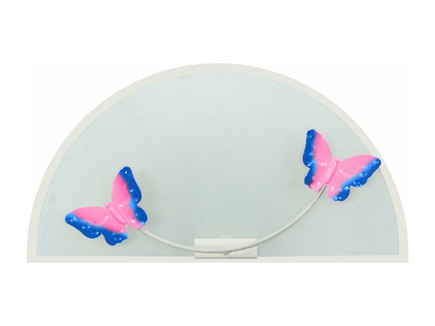 Plafonnier enfant verre plat métal papillon rose bleu 30 cm..