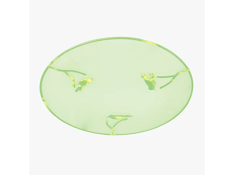 Plafonnier enfant verre plat métal oiseaux vert jaune 30 cm..
