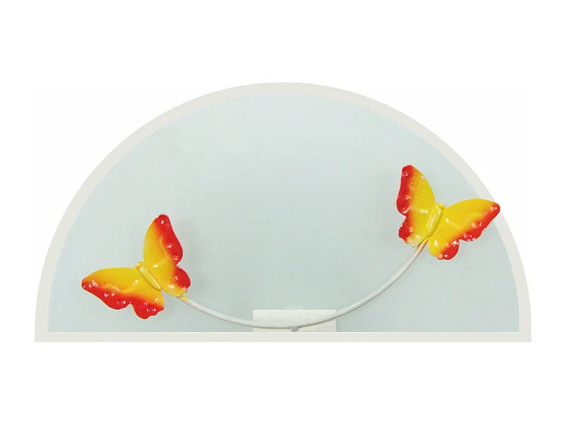 Plafonnier enfant verre plat métal papillon jaune orange 30 cm..