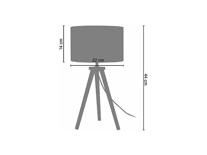 Pair de Lampes de chevet trépied bois,  bois blanc naturel 44 cm.