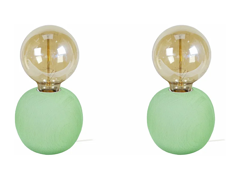 Abajur TOSEL BOIS CONE LT2 lâmpada decorativa cônico cinza D11 x  H18,5  cm