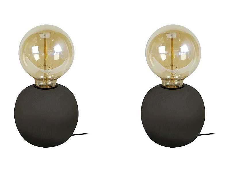 Abajur TOSEL BOIS CONE LT2 lâmpada decorativa cônico vermelho D11 x  H18,5  cm