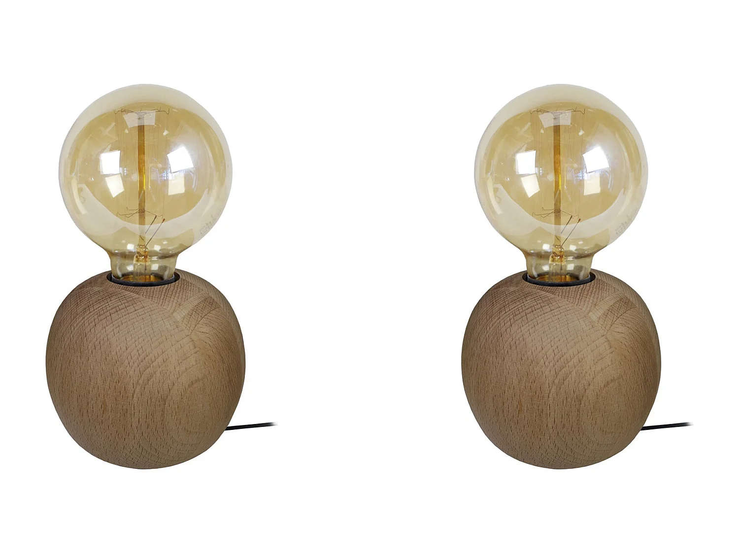 Abajur TOSEL BOIS CONE LT2 lâmpada decorativa cônico azul D11 x  H18,5  cm