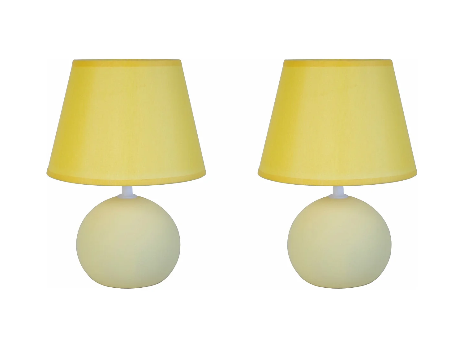 Pair de Lampes de chevet globe bois  beige 30 cm.