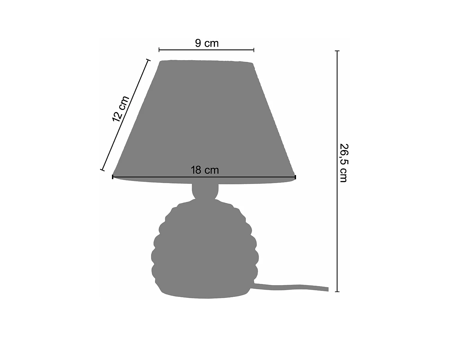 Pair de Lampes de chevet globe bois  foncé,gris 26,5 cm.