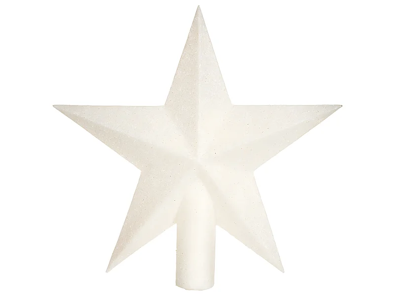 Cimier Étoile Déco "Paillettes" 22cm Blanc