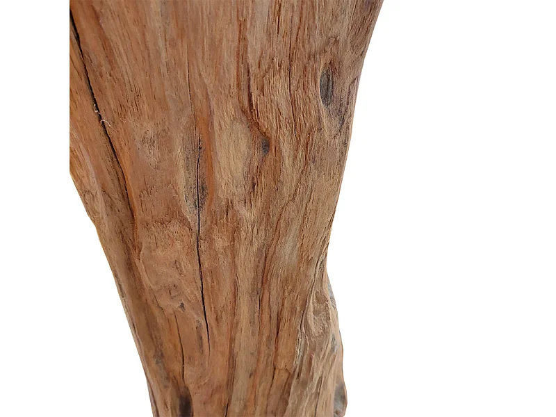 Range-bouteilles tronc d'arbre en teck 184 cm socle carré - TOKELA