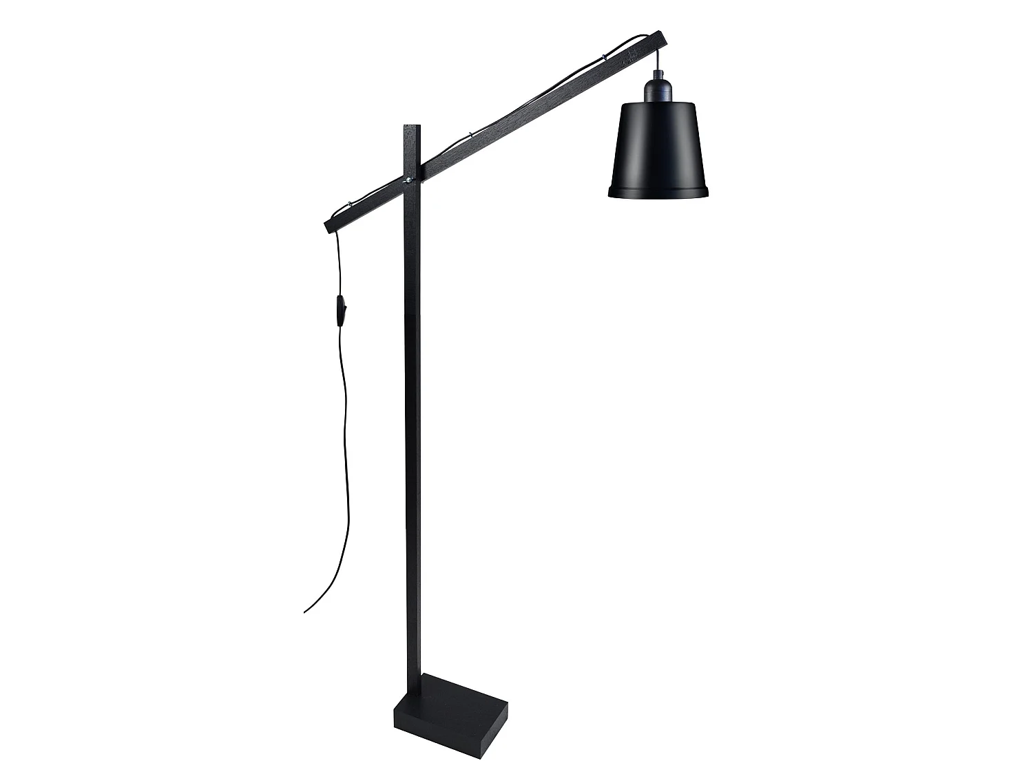 Candeeiro de Pé TOSEL GOTEBORG tecido tripé castanho D45 x  H160  cm