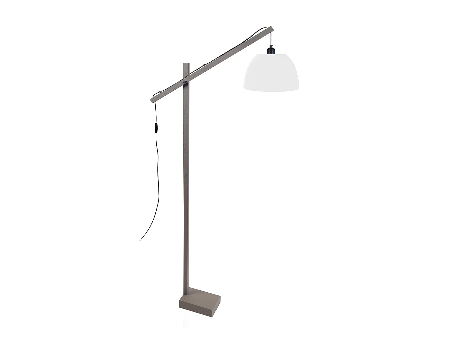 PILORI PLEXI - lampadaire liseuse articulé bois taupe et blanc