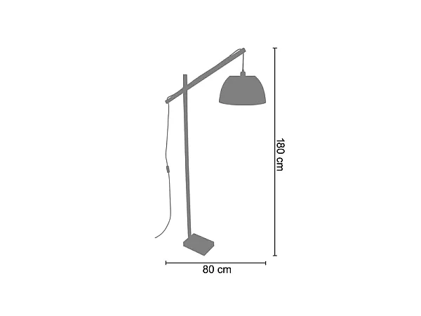 PILORI PLEXI - lampadaire liseuse articulé bois taupe et blanc