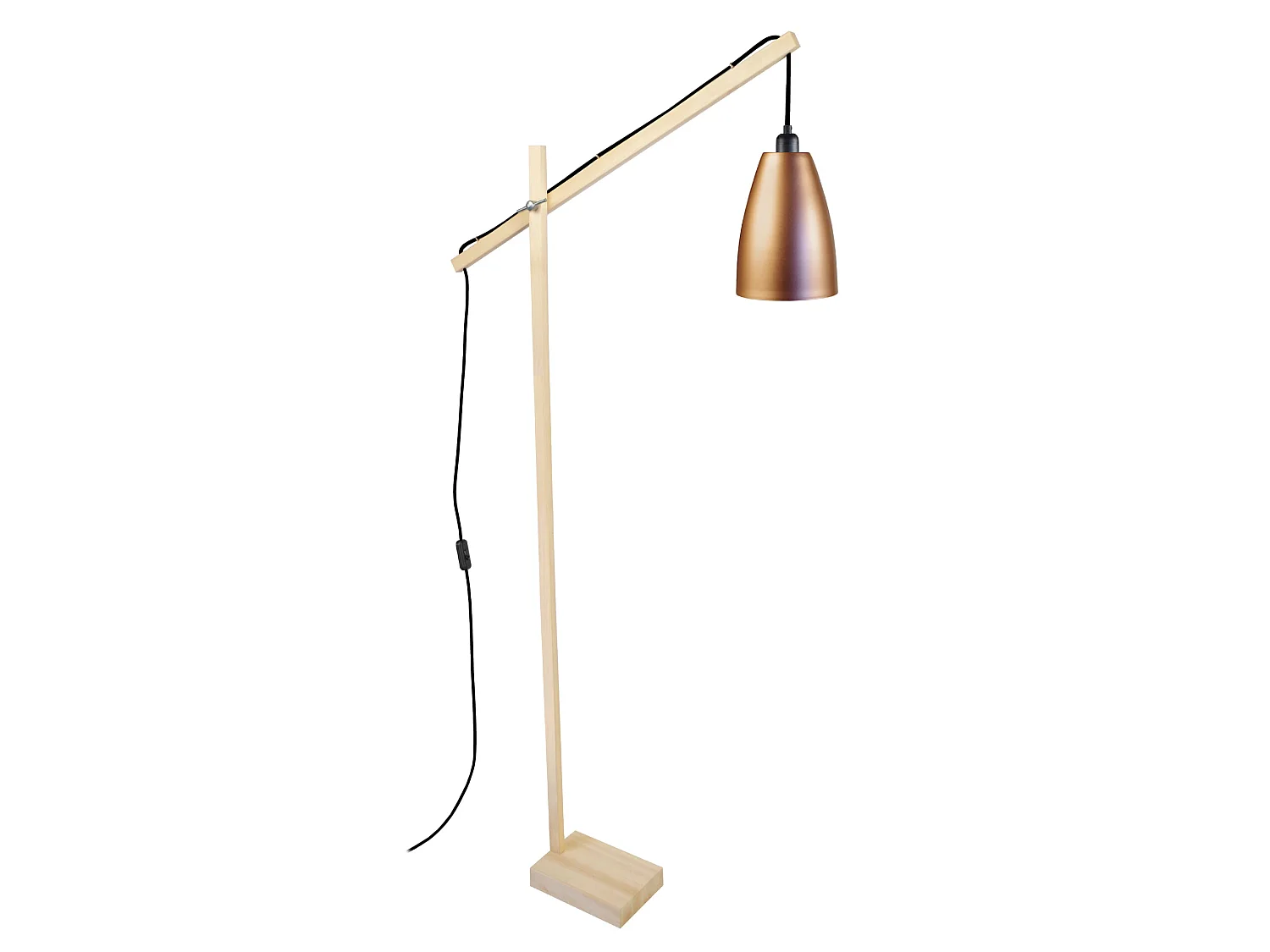 Candeeiro de Pé TOSEL GOTEBORG tecido tripé preto D45 x  H160  cm